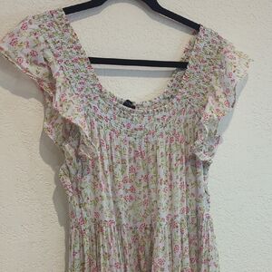 J. Crew Floral Smocked Dress Size Small